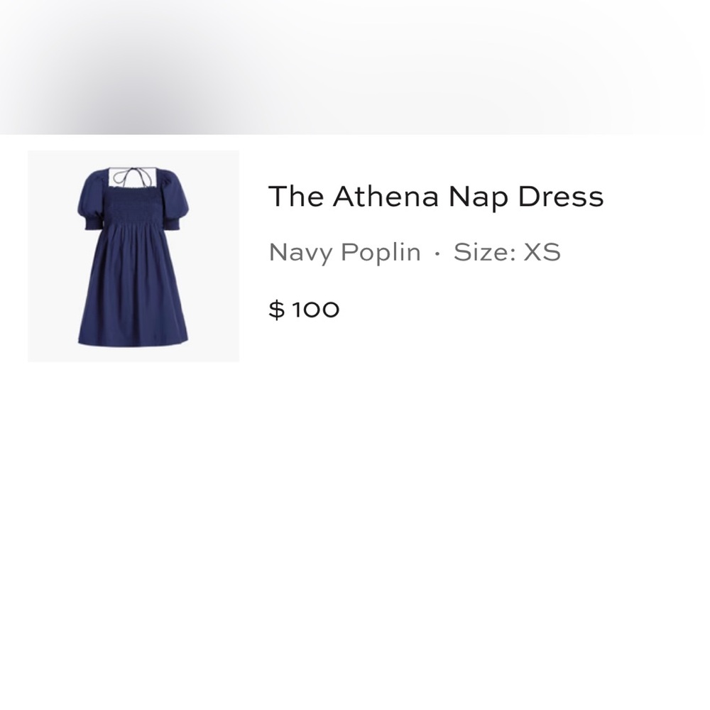 Hill House Athena nap dress in Navy Poplin size XS. - Picture 2 of 4